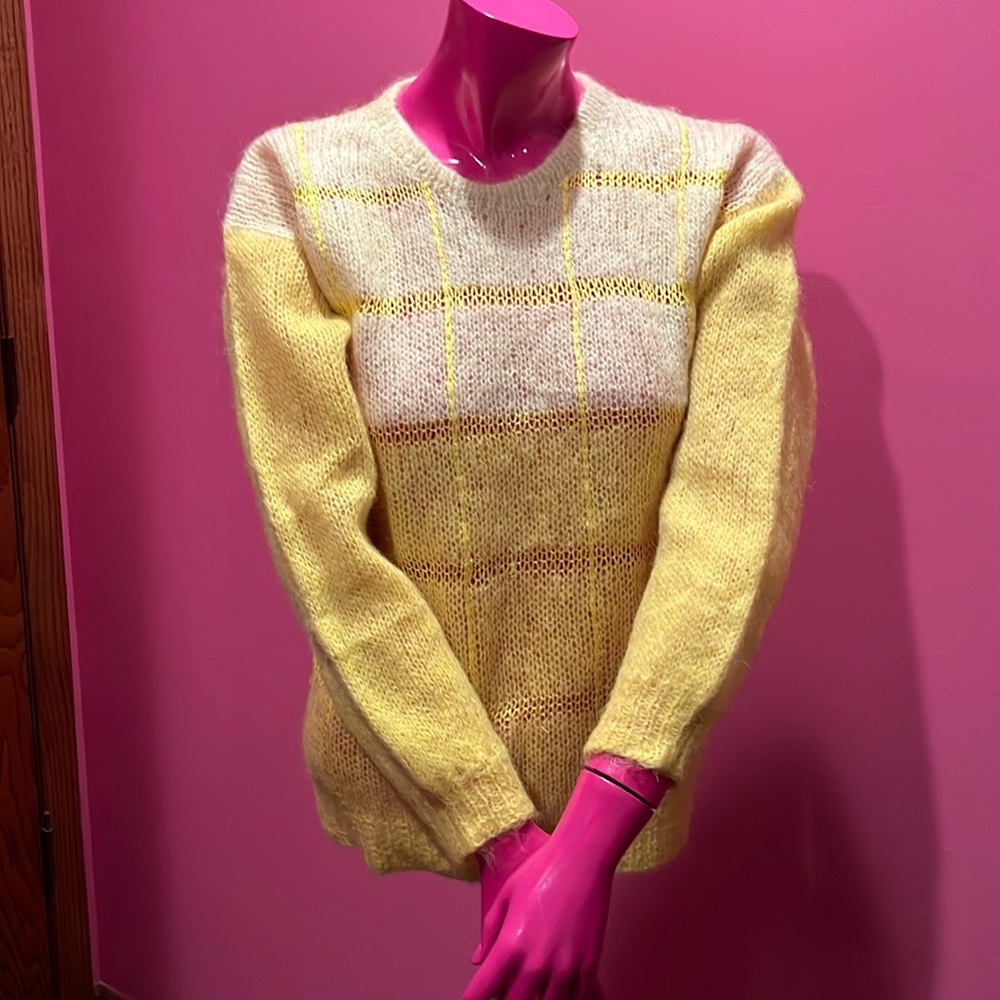Vintage yellow mohair sweater